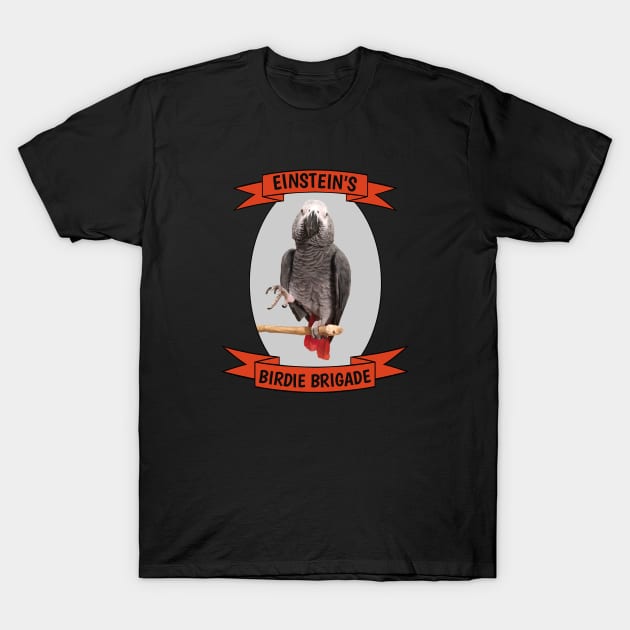 Birdie Brigade African Grey Parrot T-Shirt by Einstein Parrot